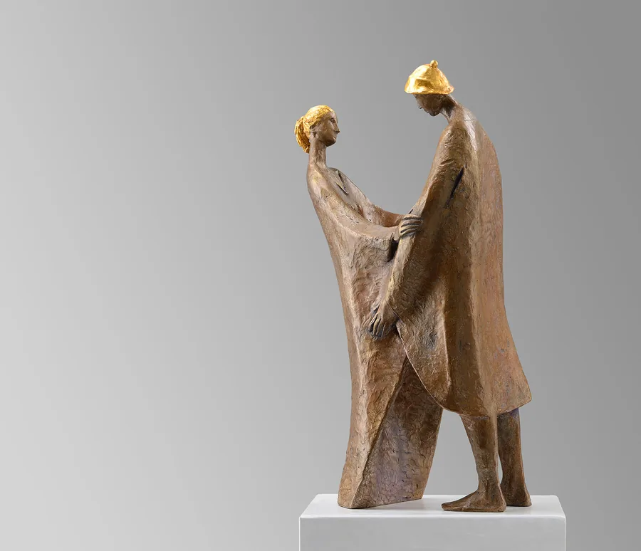 Dialog V — Bronzo · 31 × 51 cm