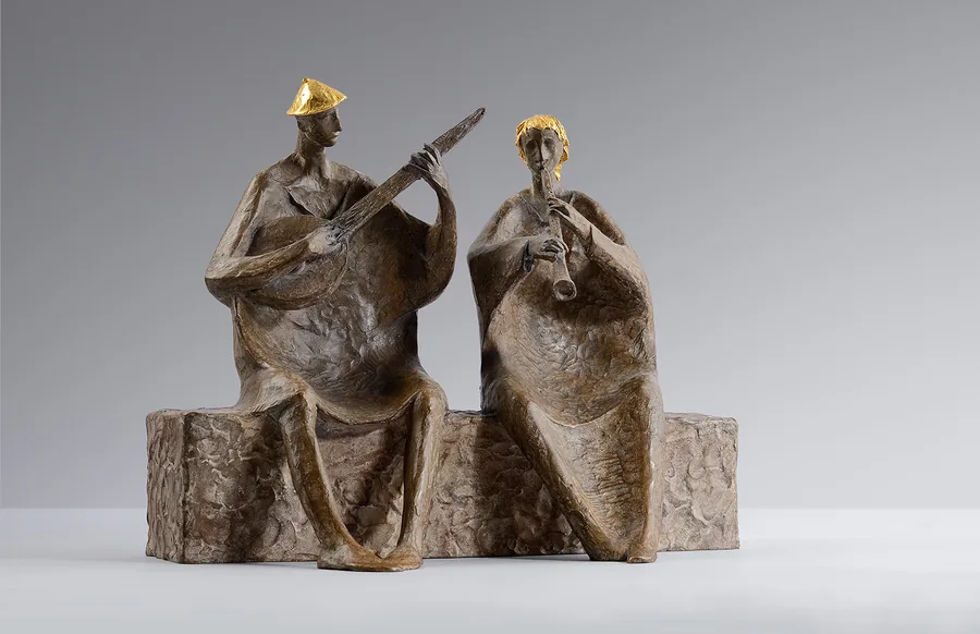 Musica — Bronzo, foglia d’oro · 35 × 30 cm