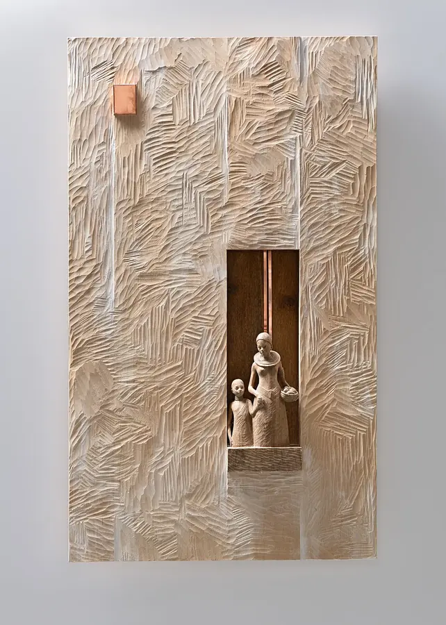 Africa 2 — Nussholz · 103 × 65 cm