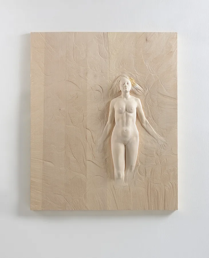 Dreaming — Linde, Blattgold · 96 × 79 cm