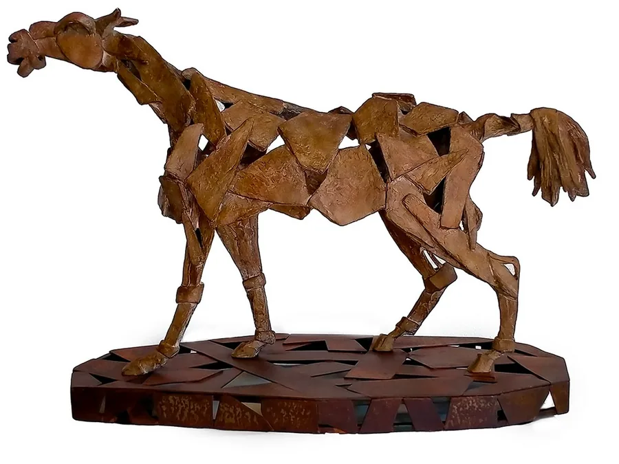 Horse Power — Bronzo, acciaio corten e ferro · 50 × 40 cm