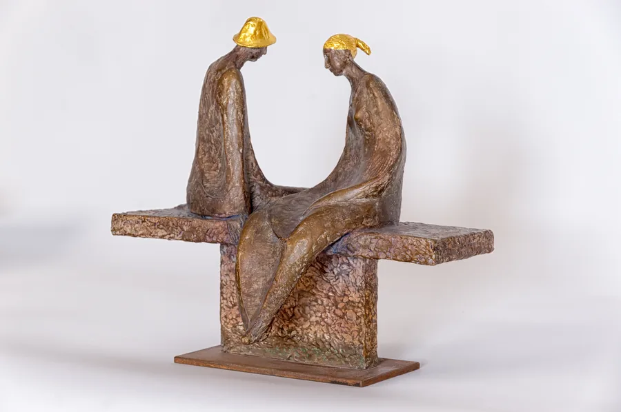 Dialog II — Bronzo · 36 × 30 cm