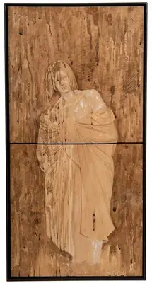 Bathing — Zirbelkiefer & Eisen · 92 × 46 cm